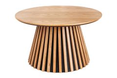 Runder Couchtisch VALHALLA WOOD 70cm natur Eichenholz Säulenfuß