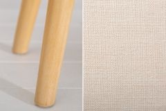 Elegante Sitzbank SCARLETT 90cm beige mit Armlehnen