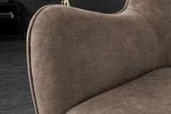 Design XL Sessel AMSTERDAM taupe Microfaser schwarze Metallbeine