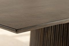 Design Esstisch GRAND 200cm dunkelbraun Mangoholz Bootsform mit Sockel