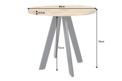 Massiver Esstisch IRON CRAFT 80cm rund natur Mangoholz