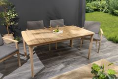 Wetterfester Gartentisch KOPENHAGEN 160cm natur Akazie Massivholz Bootsform Outdoor