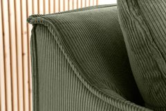 Großes 3-Sitzer Sofa HEAVEN 200cm grün Cord Federkern Hussensofa