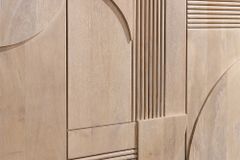 Design Sideboard ART DECO 170cm weiß gekälkt Mangoholz massiv 3D-Front
