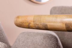 Runder Esstisch ART DECO 140cm natur Mangoholz massiv mit Säulenfüßen