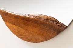Runder Spiegel AMSTERDAM 105cm braun Akazie Massivholz Wandspiegel