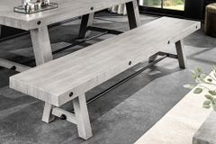 Industrial Sitzbank FINCA 200cm grau Pinie recyceltes Massivholz Eisen