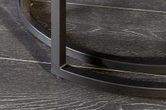 Rundes 2er Set Couchtische ELEGANCE 75cm weiß Keramik schwarz Metall