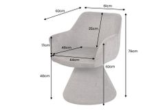 Drehbarer Stuhl AMBIENTO grau Vogue Velours Samt 180° mit Auto-Return Polsterstuhl