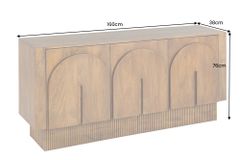 Design Sideboard ARCADIA 160cm braun Mangoholz mit Bogenfront