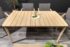 Wetterfester Gartentisch KOPENHAGEN 160cm natur Akazie Massivholz Bootsform Outdoor