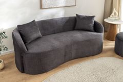 Extravagantes Sofa ELEMENTAL 180cm graphit grau Samt 2-Sitzer Couch organische Form