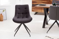 Design Stuhl DIVANI dunkelgrau Metallgestell schwarz im Retro Stil
