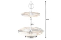 Deko Etagere NOBLE 35cm silber Edelstein handmade Achat Quarz Aluminium