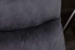 Moderner Freischwinger Stuhl COMFORT grau Samt mit Komfortgriff