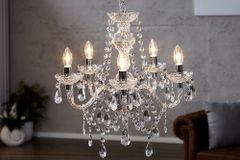 Eleganter Kronleuchter CRYSTAL 55cm klar Acryl 5-armig Lüster