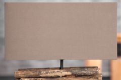 Handgefertigte Tischlampe PERIFERE 40cm braun Treibholz Leinenschirm