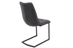 Design Freischwinger Stuhl MIAMI dunkelgrau Metallgestell matt schwarz
