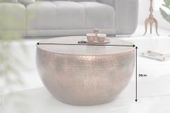 Runder Couchtisch ORIENT II 60cm kupfer geflammt Metall Hammerschlag Design handmade