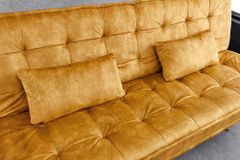Schlafsofa JAZZ 190cm senfgelb Samt 3-Sitzer Couch