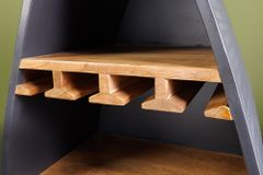 Massivholz Weinregal SEVEN SEAS 180cm anthrazit natur Mango Flaschenregal