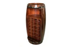 Massives Weinregal BODEGA 97cm coffee braun Pinie Fass-Bartisch für 24 Flaschen