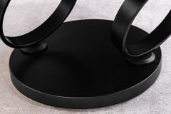 Design Couchtisch DANCING RINGS weiß rund drehbar Marmor Keramik schwarz Metall
