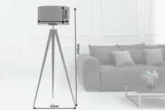 Elegante Stehlampe TRIPOD 145cm schwarz Retro Stehleuchte