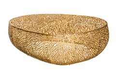 Filigraner Design Couchtisch ABSTRACT LEAF 130cm gold Handarbeit