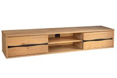 Hängendes TV-Lowboard LIVING EDGE 160cm natur schwarz Wildeiche geölt Baumkante
