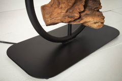 Design Tischlampe ELEMENTS 58cm schwarz Baumwollschirm Fuß mit Massivholz