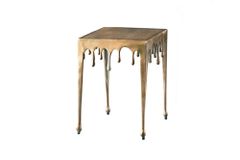 Extravaganter Beistelltisch LIQUID LINE S 34cm gold Tropfen-Design