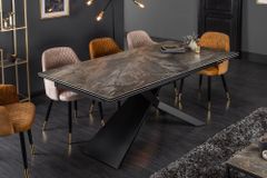Ausziehbarer Esstisch EUPHORIA 180-220-260cm taupe anthrazit Keramik made in Italy