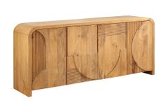 Massives Sideboard ART DECO 170cm cream finish beige Mangoholz abgerundet
