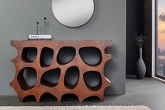 Abstrakter Konsolentisch ART AMBIENTE 120cm kupfer Edelrost-Look Beton