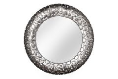 Handgearbeiteter Spiegel STONE MOSAIC XL 82cm silber in Mosaik Optik aus Metall