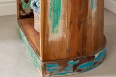 Dekoratives Bootsregal JAKARTA 190cm bunt Massivholz aus recycelten Fischerbooten Bücherregal