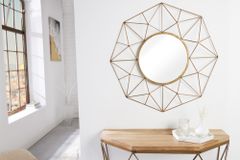 Handgearbeiteter Spiegel DIAMOND XL 90cm messing aus Eisen im Retro Design