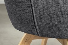 Drehbarer Stuhl ASGARD grau Chenille Cremona mit Taschenfederkern und Armlehne