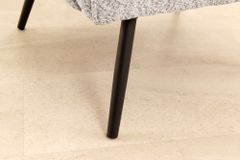 Design XL Sessel AMSTERDAM greige Bouclé schwarze Metallbeine Retro Stil