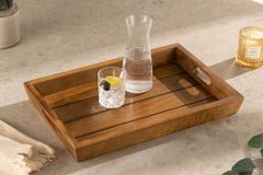 Massives Tablett MAKASSAR 45cm braun honey finish Mangoholz