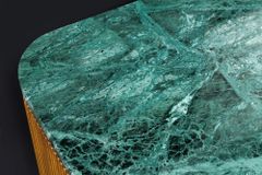 Design TV-Board VENEZIANO 160cm messing grün Marmorplatte Mangoholz Retro