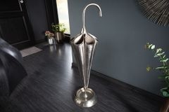 Eleganter Schirmständer UMBRELLA 91cm silber Aluminium für 6 Schirme