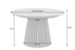 Ausziehbarer Esstisch VALHALLA WOOD 120-160-200cm smoked braun Eichenholz Säulenfuß