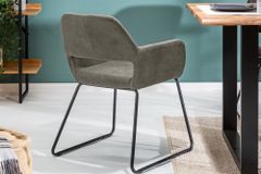 Design Stuhl MUSTANG antik taupe Microfaser mit Armlehne