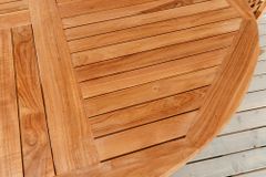 Massiver Gartentisch EMPIRE TEAK 120cm natur Teakholz rund klappbar Outdoor Balkontisch