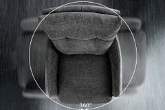 Drehbarer Design Barhocker BIG GEORGE anthrazit Samt Taschenfederkern mit Armlehnen