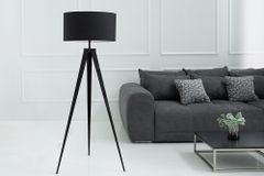 Elegante Stehlampe TRIPOD 145cm schwarz Retro Stehleuchte