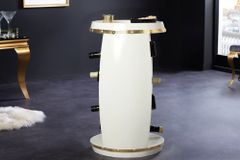 Design Weinfass BODEGA WHITE 65cm weiß gold Pinie Flaschenregal 14 Flaschen