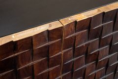 Massives Sideboard SHADES 180cm braun Mangoholz mehrfarbig 3D-Front Metallgestell